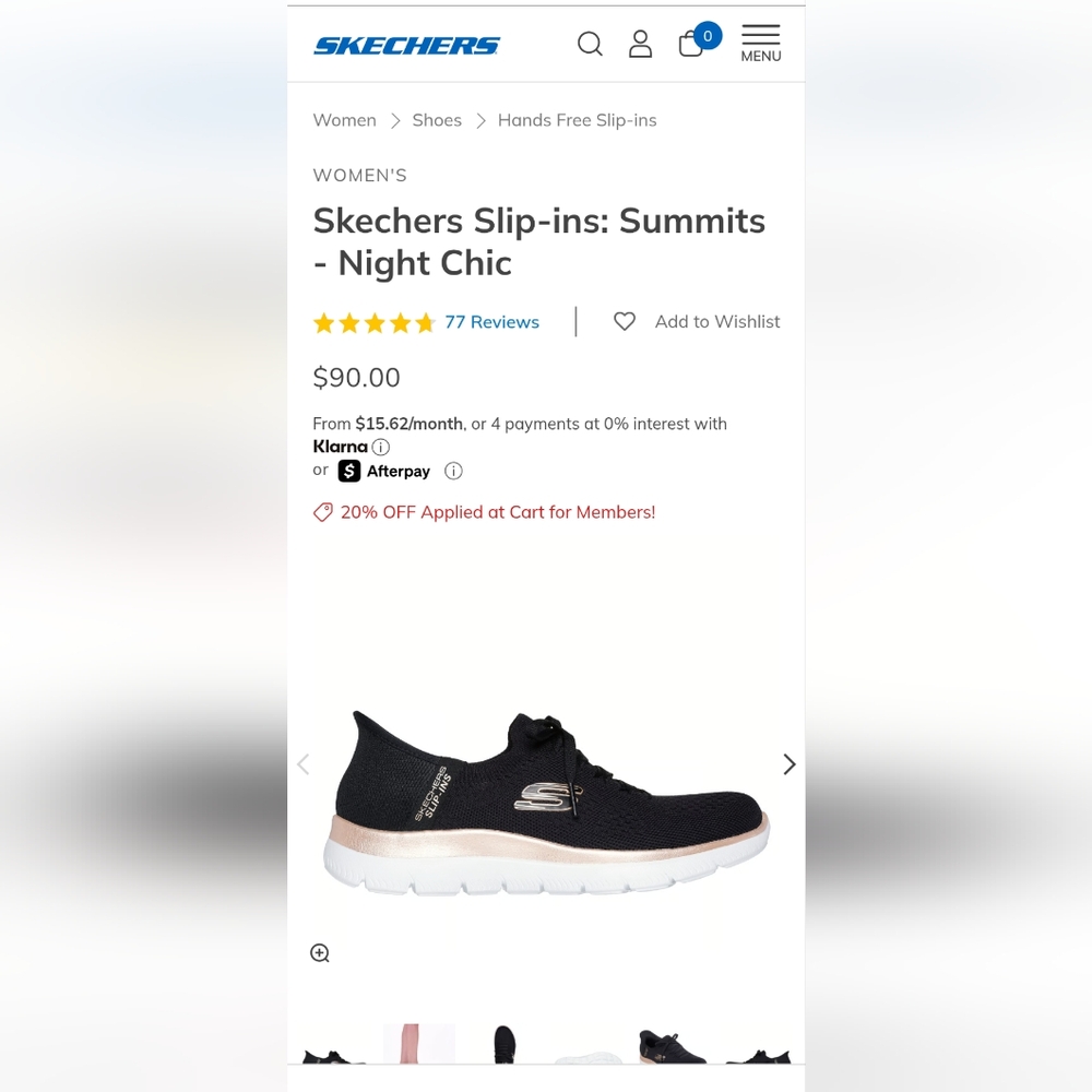 Skechers Women's Black and White Slip-Ins